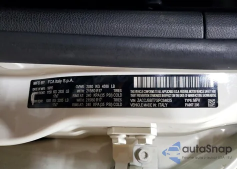 2016 Jeep Renegade Latitude from USA, damaged, VIN ZACCJBBT7GPC64625